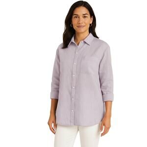 Talbots Lavender Cross Dye Linen Shirt PL (Petite Large) NWT